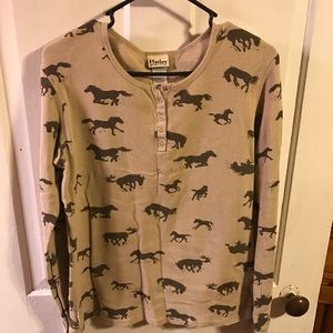 Hatley horse print waffle weave long sleeve